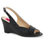 3" Slingback Wedge Sandal Blk Faux Leather Pleaser Pink Label KIMBERLY/01SP