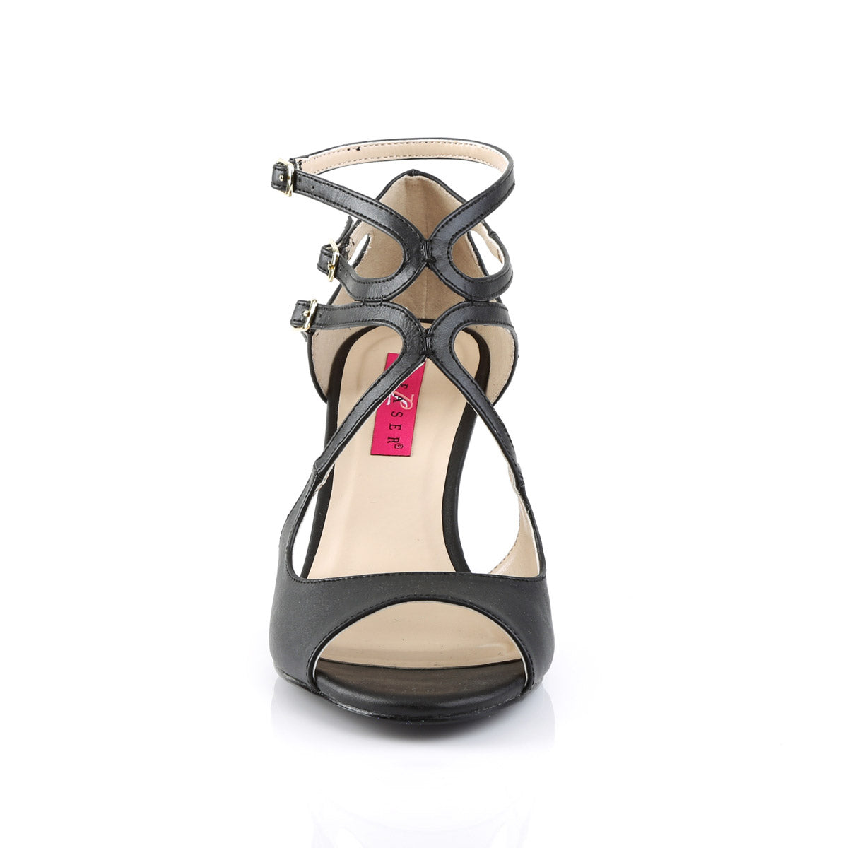 3" Strappy Wedge Sandal W/ Cutout Detail Blk Pat Secondary image