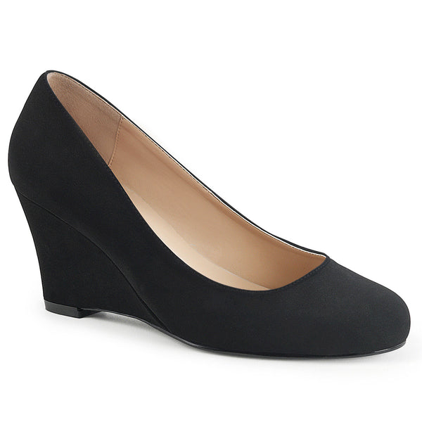 3" Wedge Pump Blk Nubuck Suede Pleaser Pink Label KIMBERLY/08