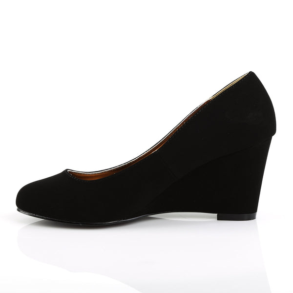 3" Wedge Pump Blk Nubuck Suede Pleaser Pink Label KIMBERLY/08