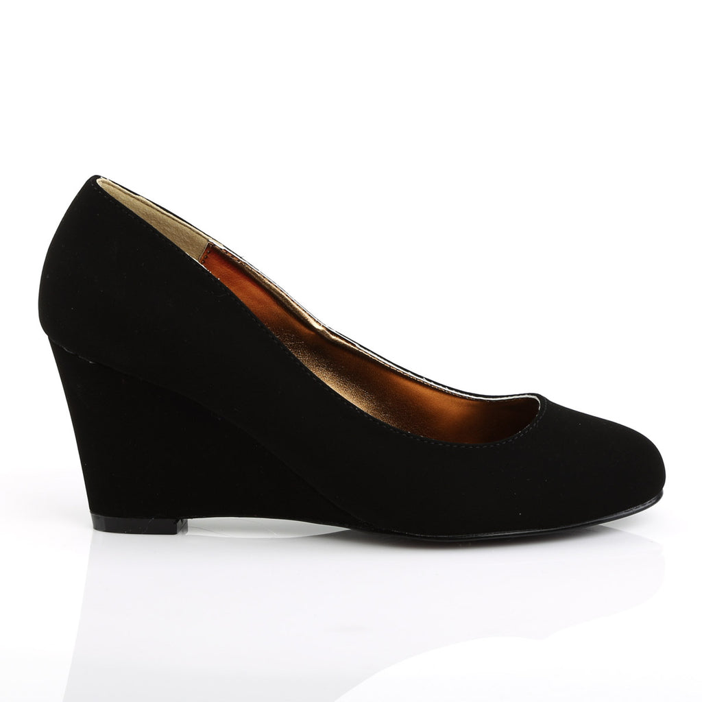 3" Wedge Pump Blk Nubuck Suede Pleaser Pink Label KIMBERLY/08