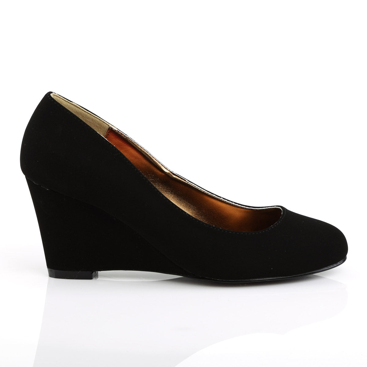 3" Wedge Pump Blk Nubuck Suede Pleaser Pink Label KIMBERLY/08