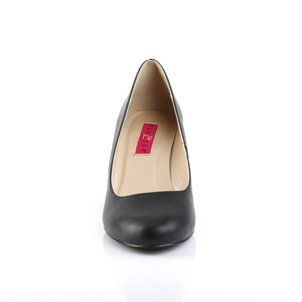 3" Wedge Pump Blk Faux Leather Pleaser Pink Label KIMBERLY/08