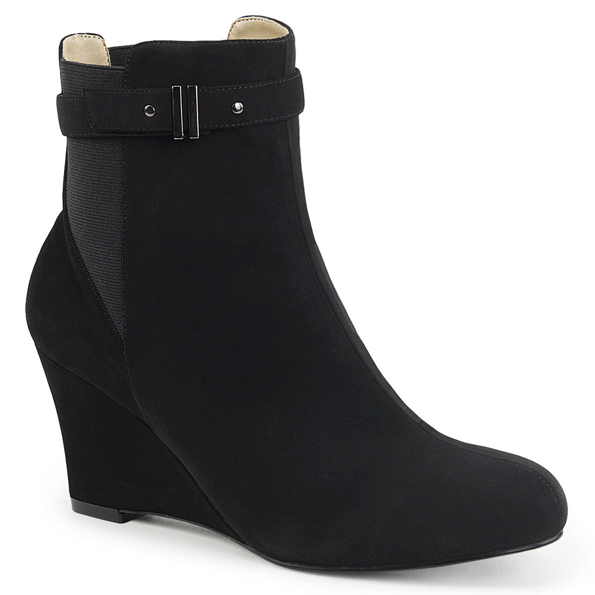 3" Heel Ankle Boot Blk Nubuck Suede Pleaser Pink Label KIMBERLY/102