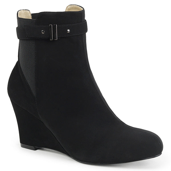 3" Heel Ankle Boot Blk Nubuck Suede Pleaser Pink Label KIMBERLY/102