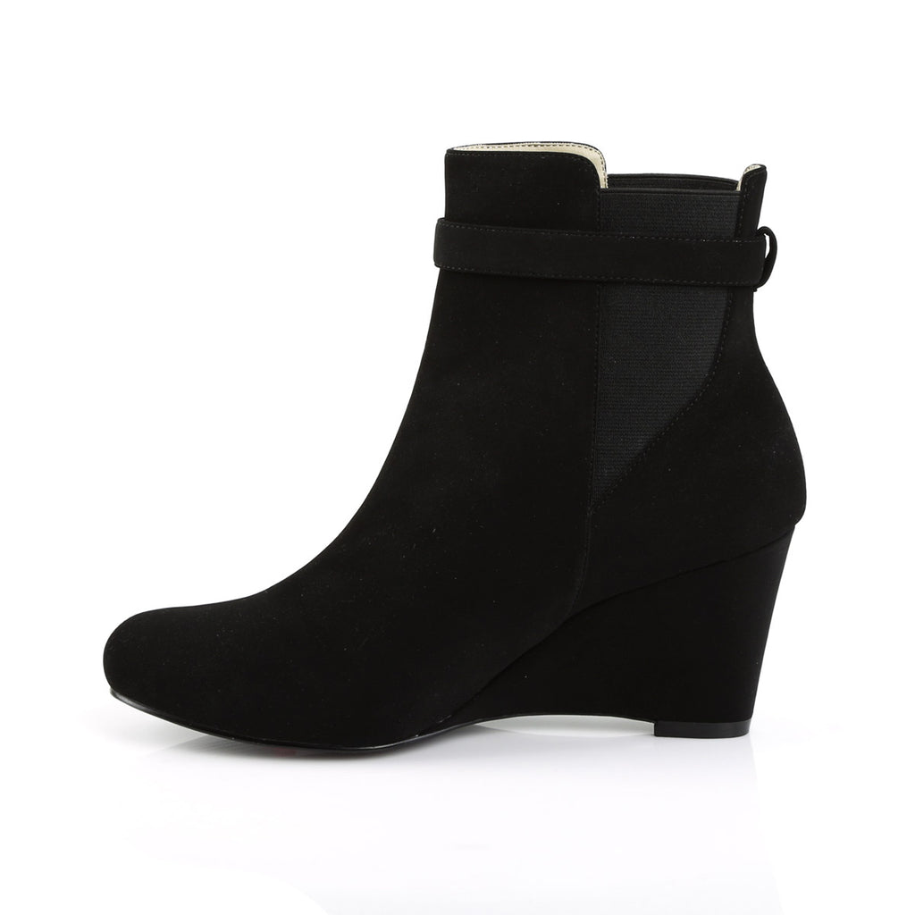 3" Heel Ankle Boot Blk Nubuck Suede Pleaser Pink Label KIMBERLY/102