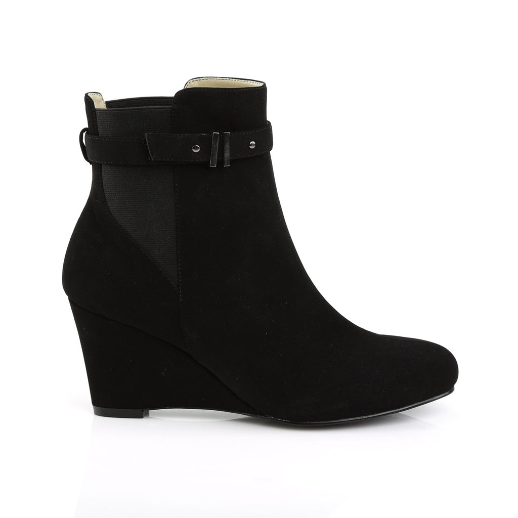 3" Heel Ankle Boot Blk Nubuck Suede Pleaser Pink Label KIMBERLY/102