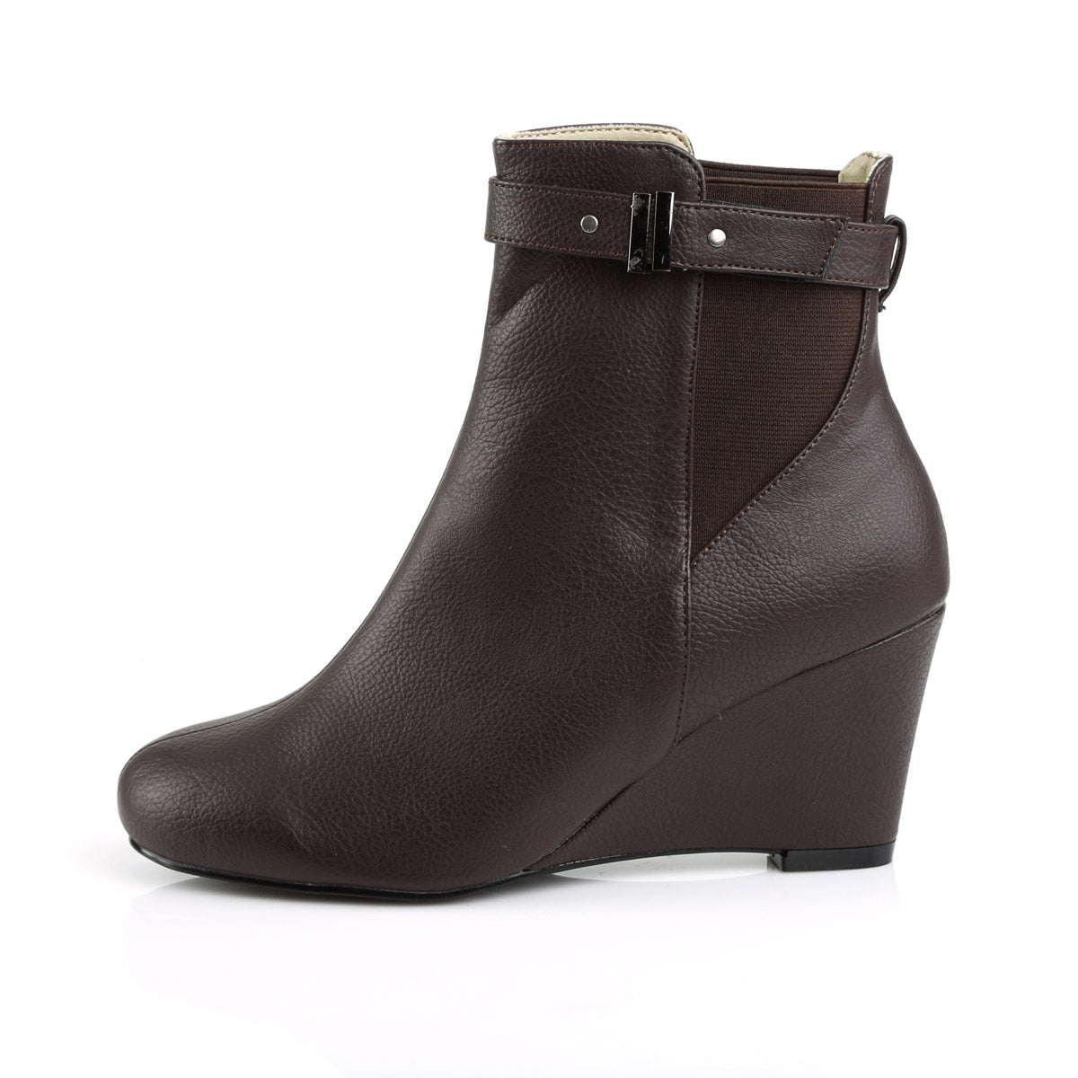 3" Heel Ankle Boot Brown Faux Leather Pleaser Pink Label KIMBERLY/102