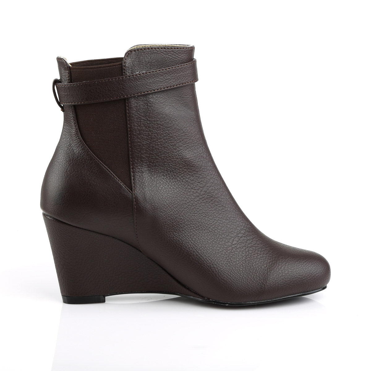 3" Heel Ankle Boot Brown Faux Leather Pleaser Pink Label KIMBERLY/102