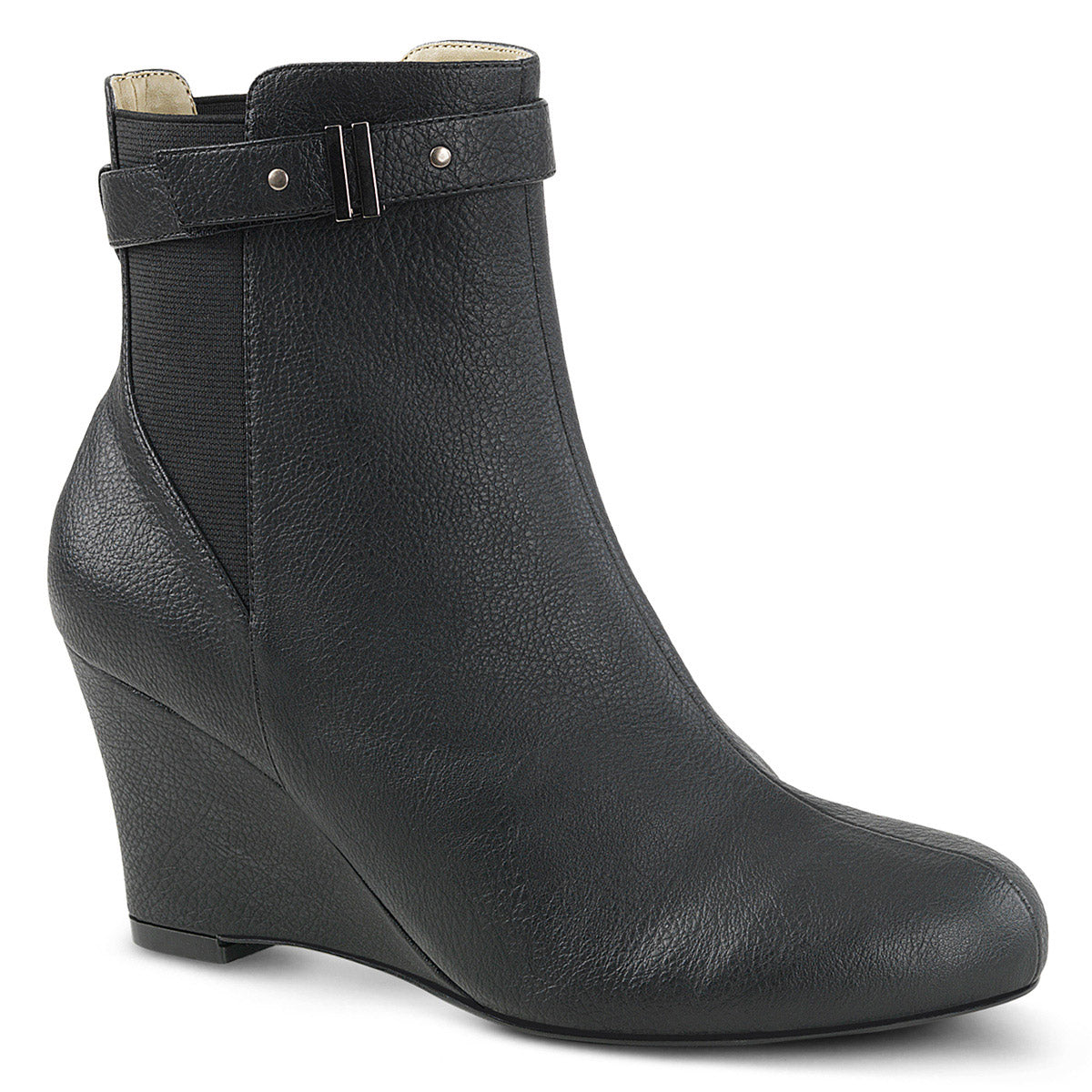 3" Heel Ankle Boot Blk Faux Leather Pleaser Pink Label KIMBERLY/102 Main image