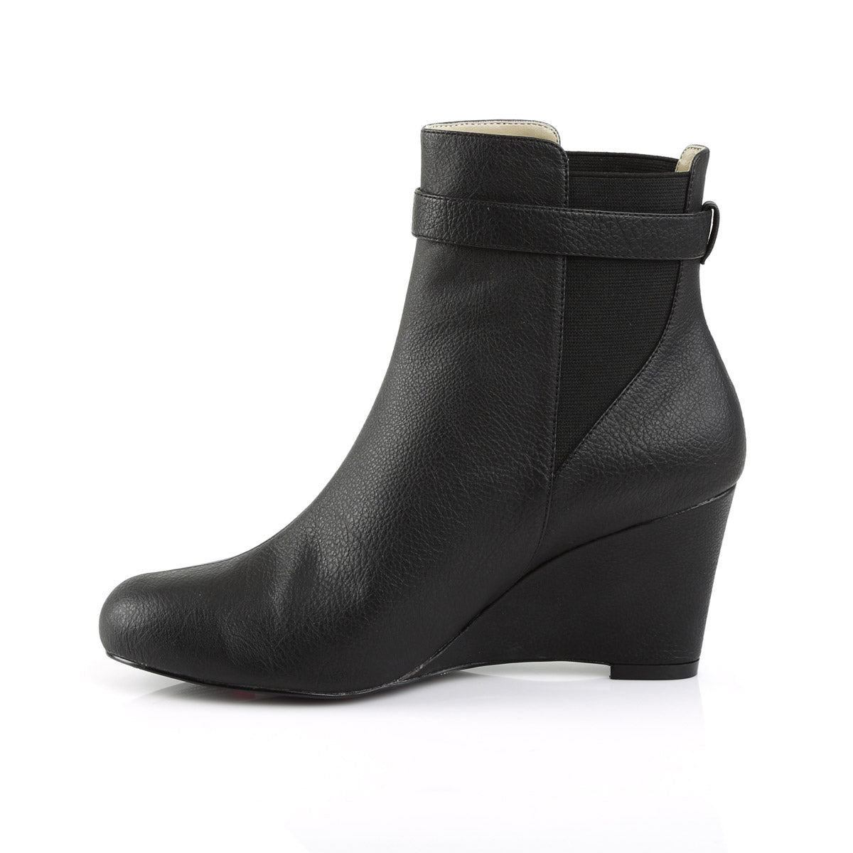 3" Heel Ankle Boot Blk Faux Leather Pleaser Pink Label KIMBERLY/102