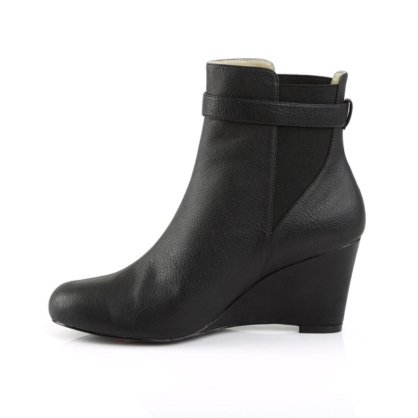 3" Heel Ankle Boot Blk Faux Leather Pleaser Pink Label KIMBERLY/102