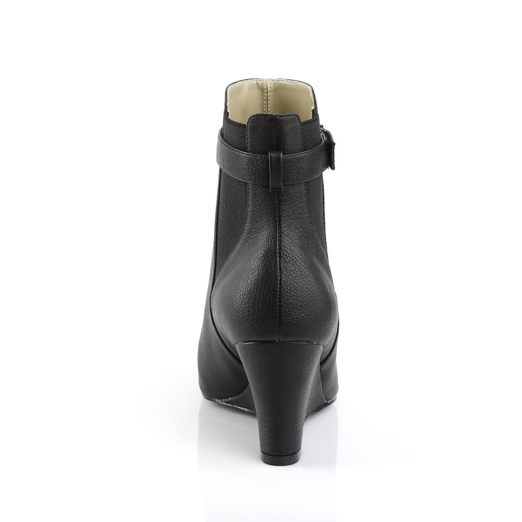 3" Heel Ankle Boot Blk Faux Leather Pleaser Pink Label KIMBERLY/102