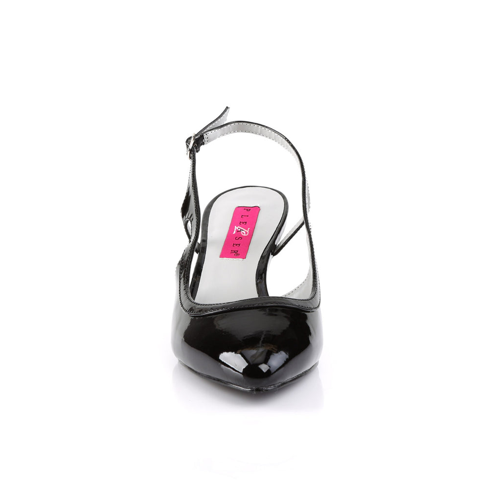 2 1/2" Heel Slingback Pump Blk Pat Pleaser Pink Label KITTEN/02