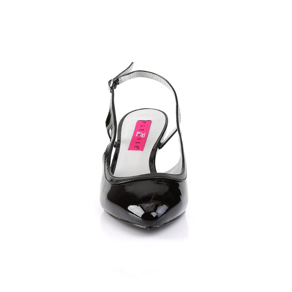 2 1/2" Heel Slingback Pump Blk Pat Pleaser Pink Label KITTEN/02