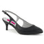 2 1/2" Heel Slingback Pump Blk Faux Leather Pleaser Pink Label KITTEN/02