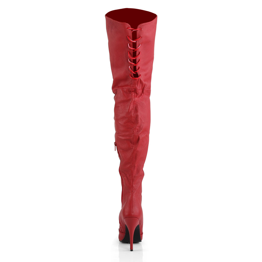 Sexy Lace Back Detail Thigh High Point Toe Stiletto Heel Heels Shoes Pleaser Pleaser LEGEND/8899