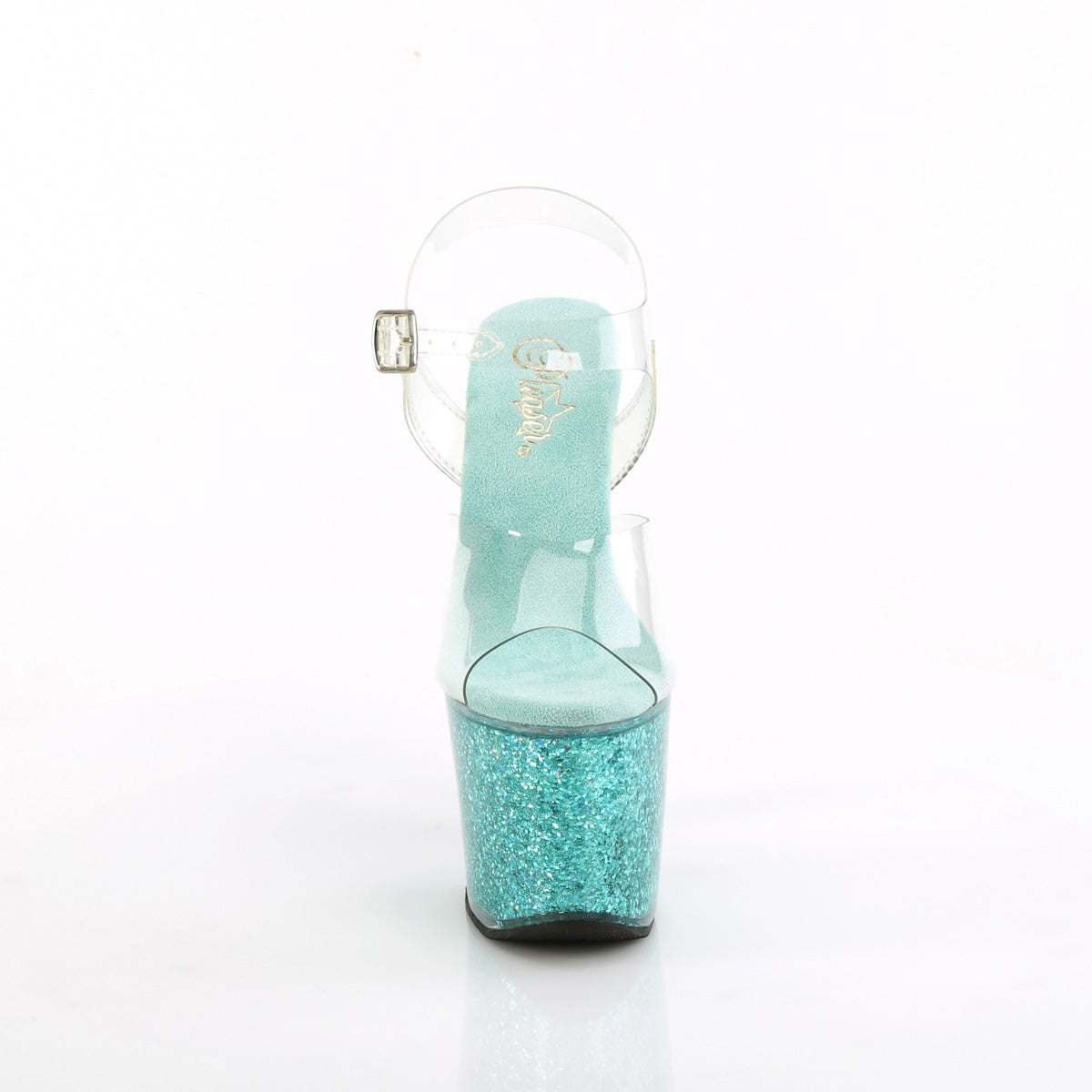 7" Heel, 3 1/4" Pf Ankle Strap Sandal W/Iridescent Glitters Secondary image