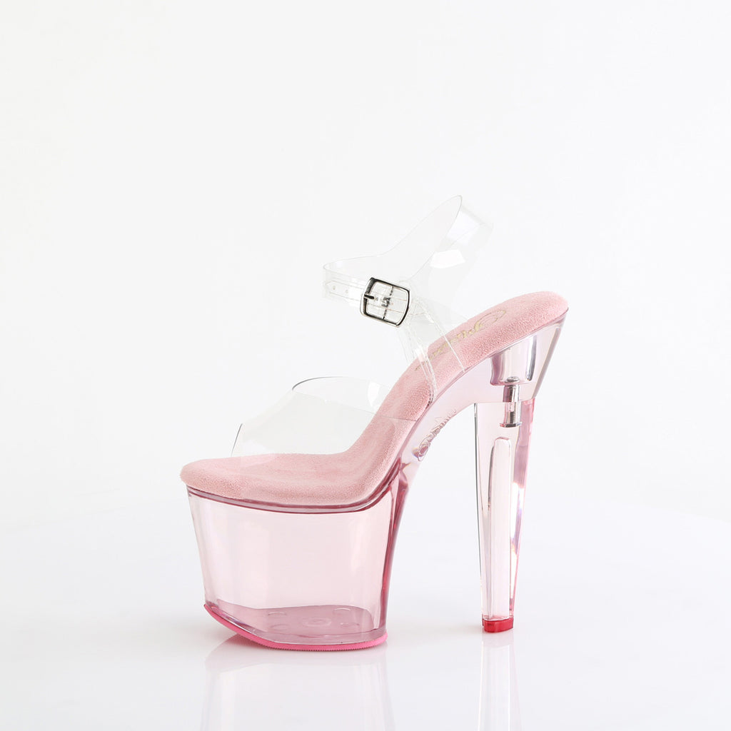 7" Heart Shaped Heel, 3 1/4" Pf Ankle Strap Sandal Pleaser Pleaser LOVESICK/708T