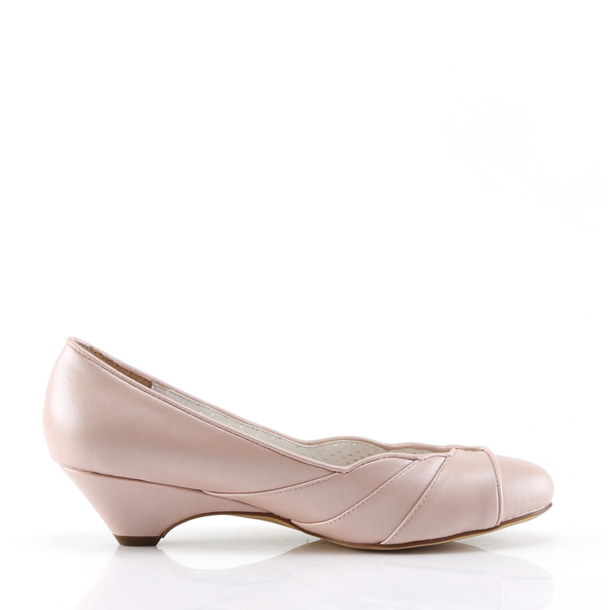 1 1/2" Kitten Wedge Pump B. Pink Faux Leather Pleaser Pin Up Couture LULU/05