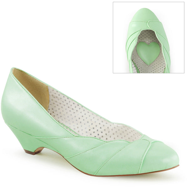 1 1/2" Kitten Wedge Pump Mint Faux Leather Pleaser Pin Up Couture LULU/05