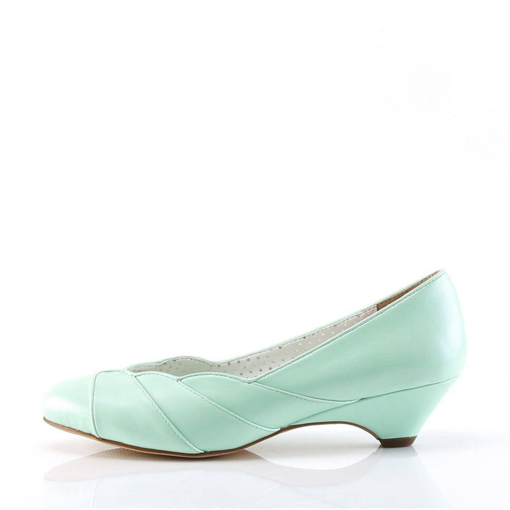 1 1/2" Kitten Wedge Pump Mint Faux Leather Pleaser Pin Up Couture LULU/05
