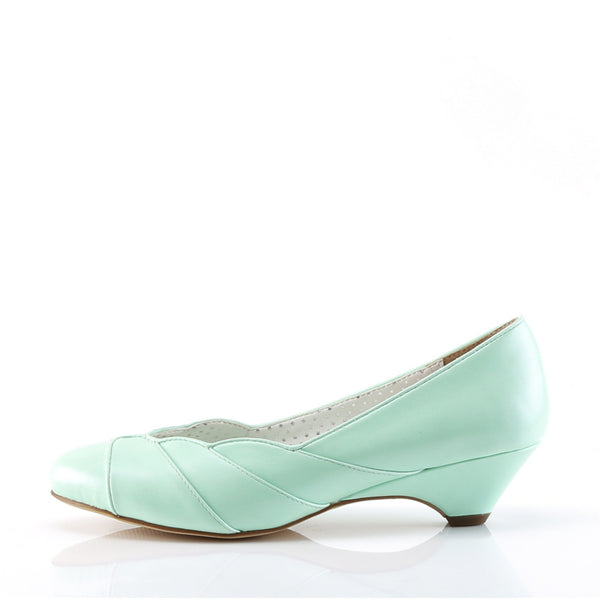 1 1/2" Kitten Wedge Pump Mint Faux Leather Pleaser Pin Up Couture LULU/05
