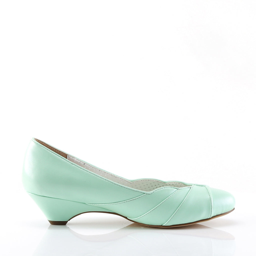 1 1/2" Kitten Wedge Pump Mint Faux Leather Pleaser Pin Up Couture LULU/05