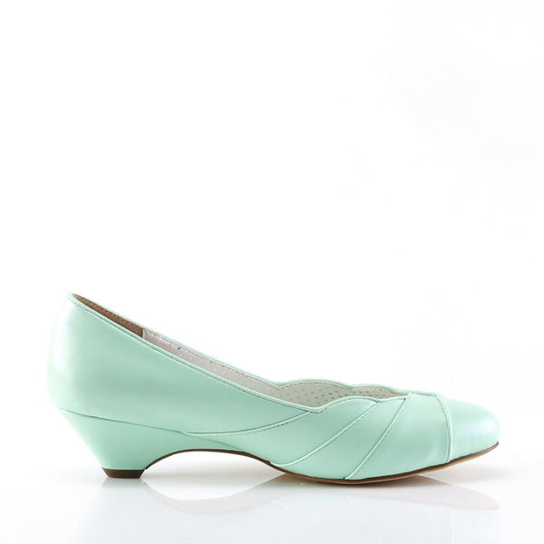 1 1/2" Kitten Wedge Pump Mint Faux Leather Pleaser Pin Up Couture LULU/05