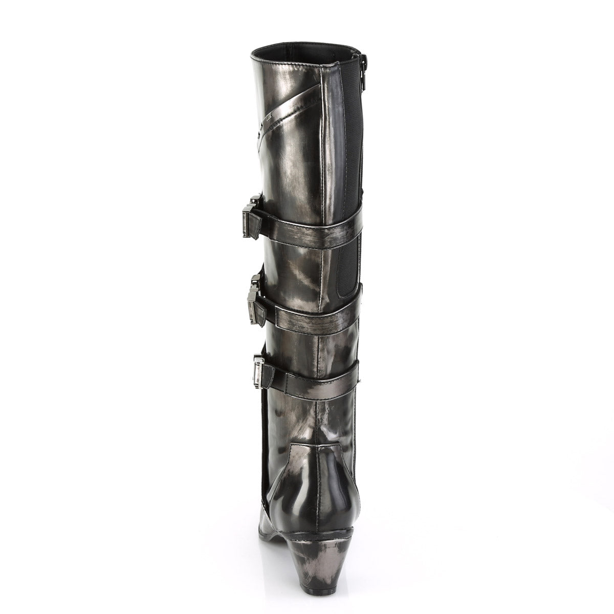 2 1/2" Block Heel Knee High Boot W/ Buckle Strap, Side Zip Pleaser Funtasma MAIDEN/8820