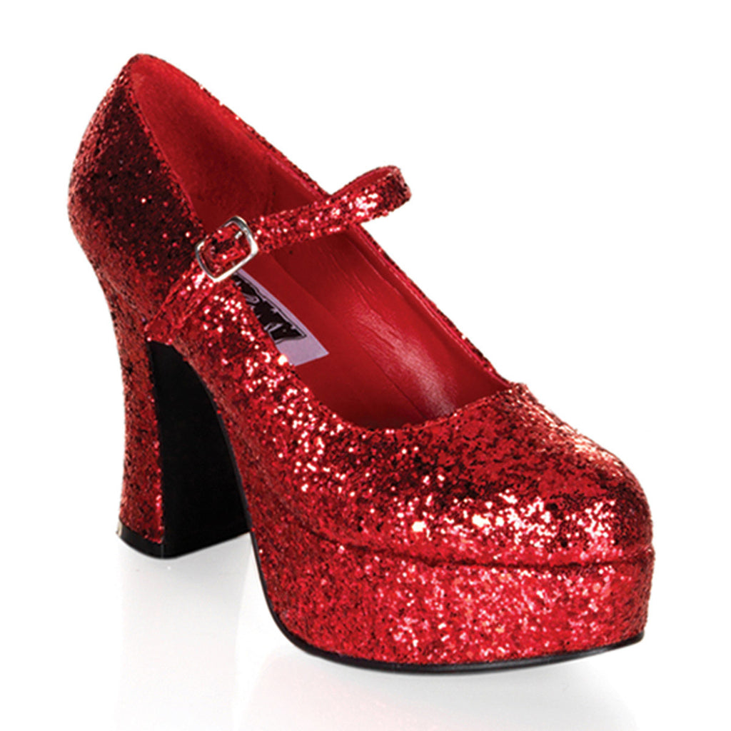 Sexy All Over Glitter Platform Mary Jane Chunky High Heels Shoes Pleaser Funtasma MARYJANE/50G