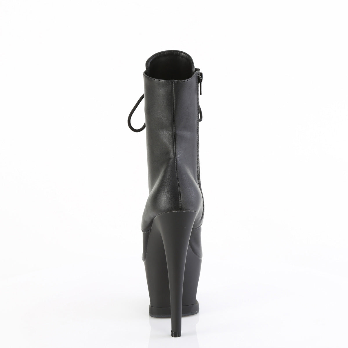 7" Heel, 2 3/4" Cut-Out Pf Lace-Up Ankle Boot, Side Zip Pleaser Pleaser MOON/1020SK