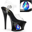 7" Heel, 2 3/4" Cut-Out Pf Ankle Strap Sandal W/Prisms Pleaser Pleaser MOON/708DIA