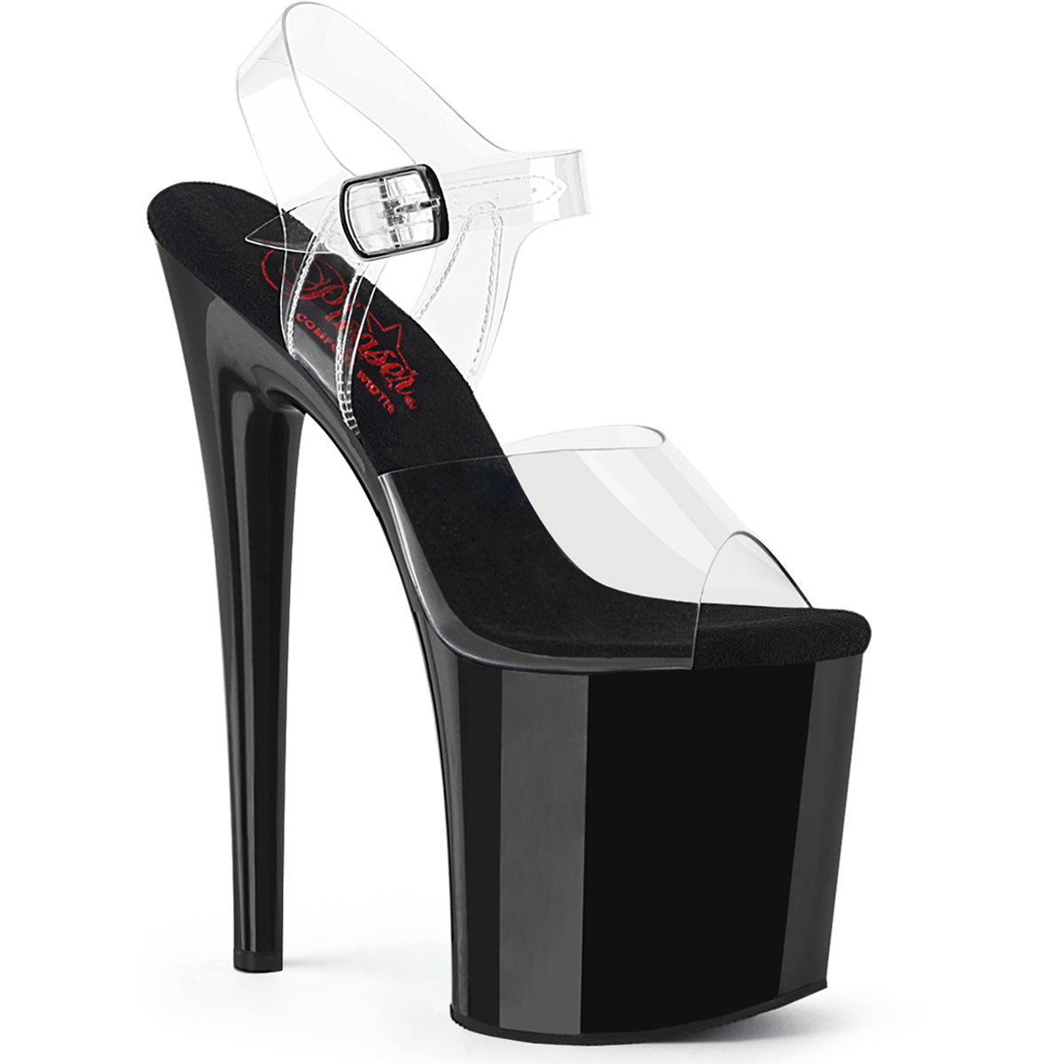 8" Heel, 4" Pf Comfort Width Ankle Strap Sandal Pleaser Pleaser NAUGHTY/808