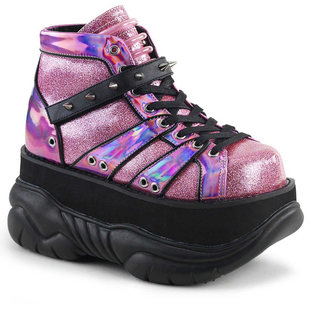 3" PF Lace-Up Ankle Bootie w/ Velcro Strap Pleaser Demonia NEPTUNE/100