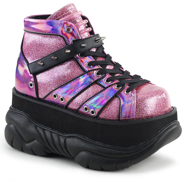 3" PF Lace-Up Ankle Bootie w/ Velcro Strap Pleaser Demonia NEPTUNE/100