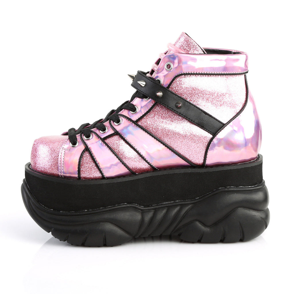 3" PF Lace-Up Ankle Bootie w/ Velcro Strap Pleaser Demonia NEPTUNE/100