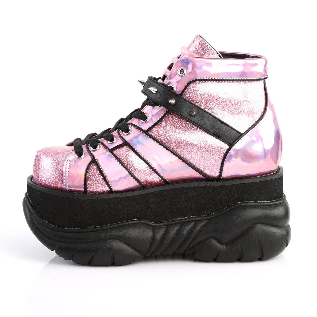 3" PF Lace-Up Ankle Bootie w/ Velcro Strap Pleaser Demonia NEPTUNE/100