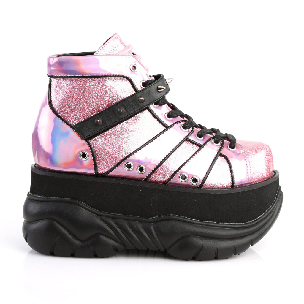 3" PF Lace-Up Ankle Bootie w/ Velcro Strap Pleaser Demonia NEPTUNE/100