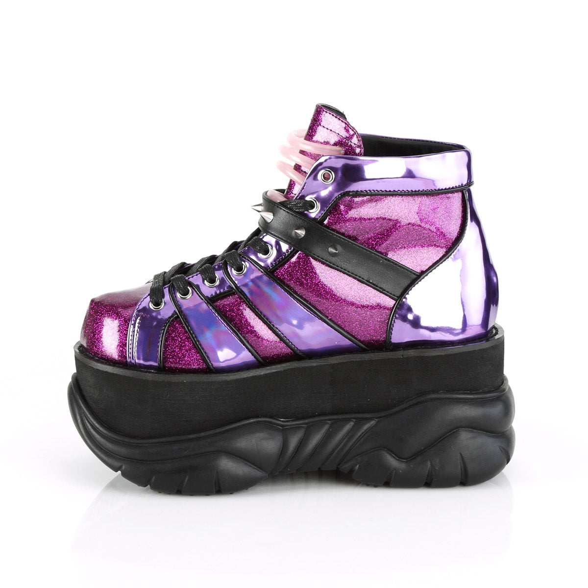 3" PF Lace-Up Ankle Bootie w/ Hook N' Loop Strap Pleaser Demonia NEPTUNE/100