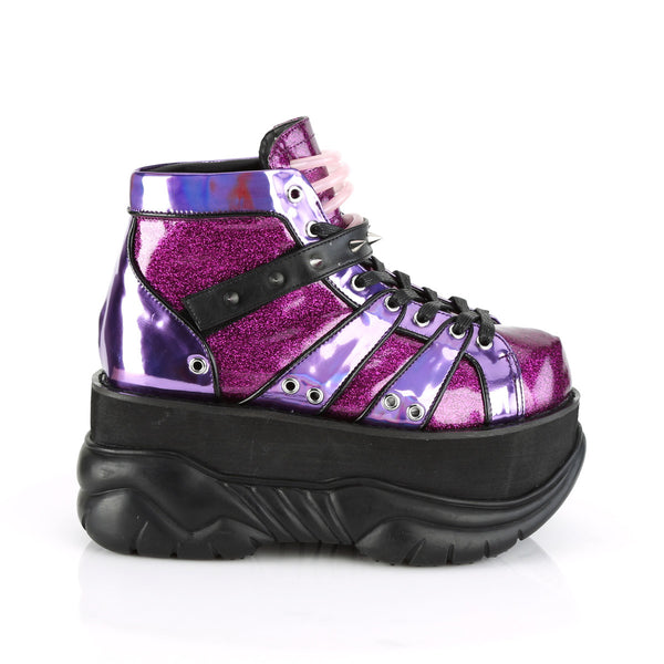 3" PF Lace-Up Ankle Bootie w/ Hook N' Loop Strap Pleaser Demonia NEPTUNE/100