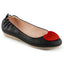 Round Toe Foldable Flats W/ Heart Adornment Blk Faux Leather Pleaser Pin Up Couture OLIVE/05