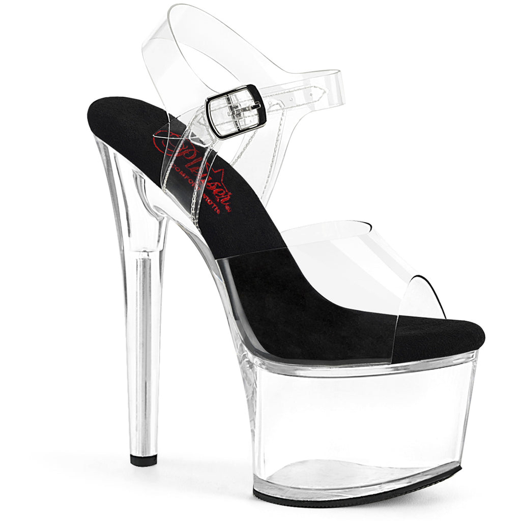 7" Heel, 2 3/4" Pf Comfort Width Ankle Strap Sandal Pleaser Pleaser PASSION/708