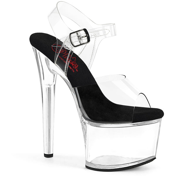 7" Heel, 2 3/4" Pf Comfort Width Ankle Strap Sandal Pleaser Pleaser PASSION/708