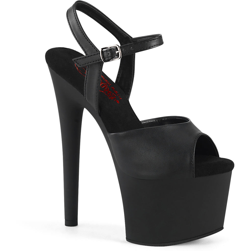 7" Heel, 2 3/4" Pf Comfort Width Ankle Strap Sandal Pleaser Pleaser PASSION/709
