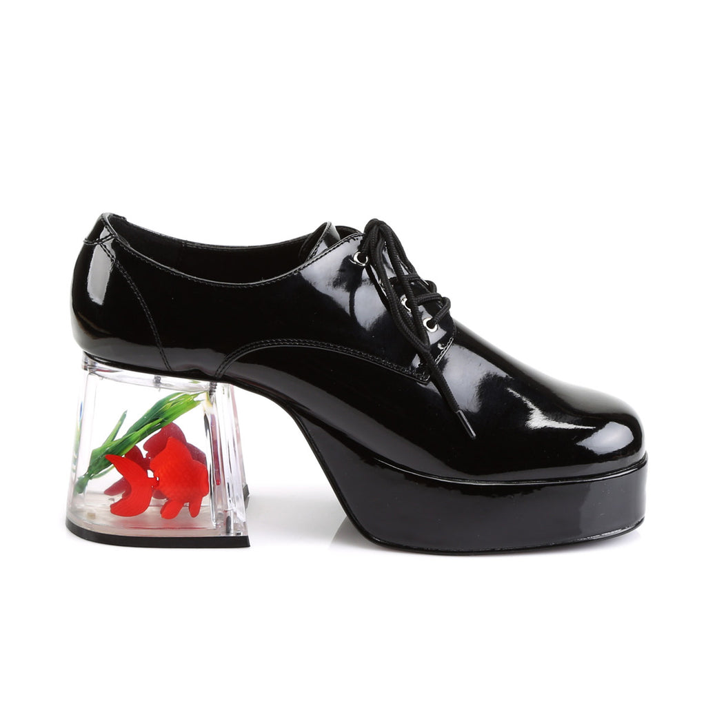 Disco Fever Floating Fish Heels Platform Oxford Lace Up Boots Shoes Pleaser Funtasma PIMP/02