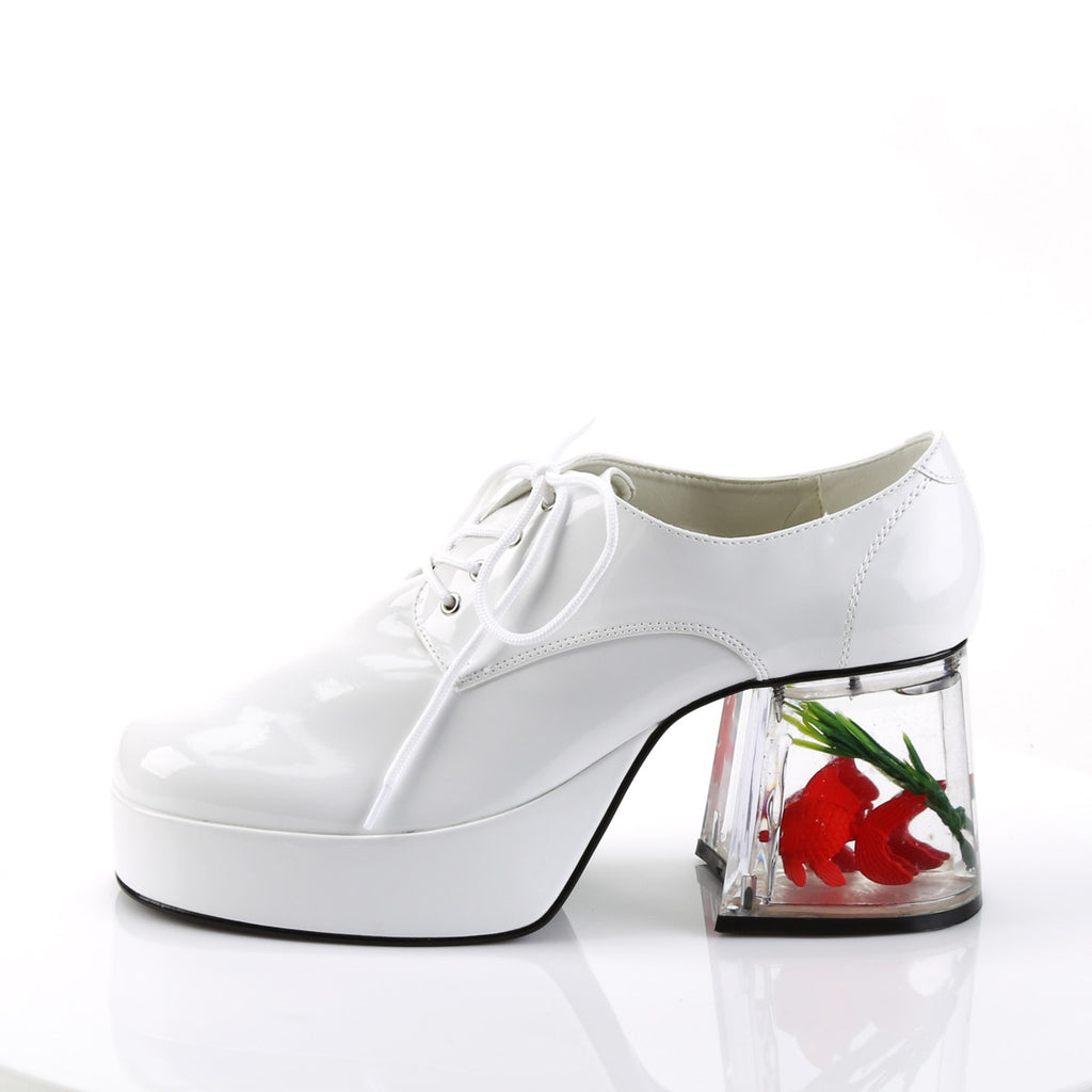 Disco Fever Floating Fish Heels Platform Oxford Lace Up Boots Shoes Pleaser Funtasma PIMP/02