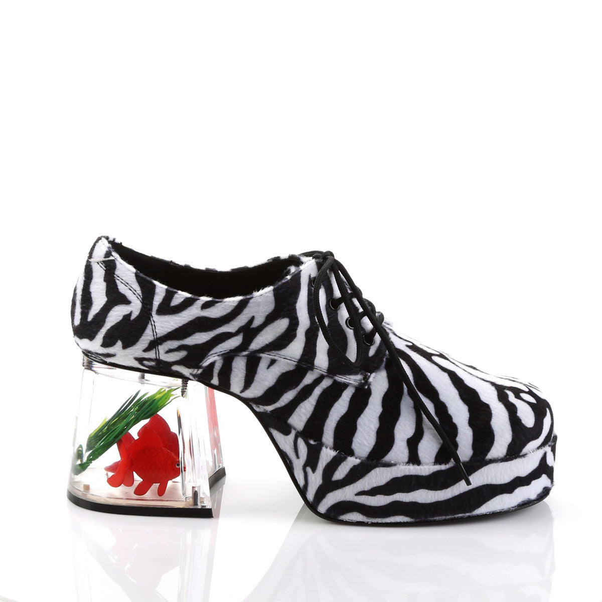 Disco Fever Floating Fish Heels Platform Oxford Lace Up Boots Shoes Pleaser Funtasma PIMP/02