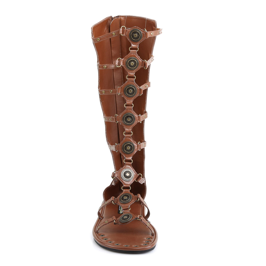 Multi Strap Cog Wheels Knee High Roman Gladiator Sandals Shoes Pleaser Funtasma ROMAN/15