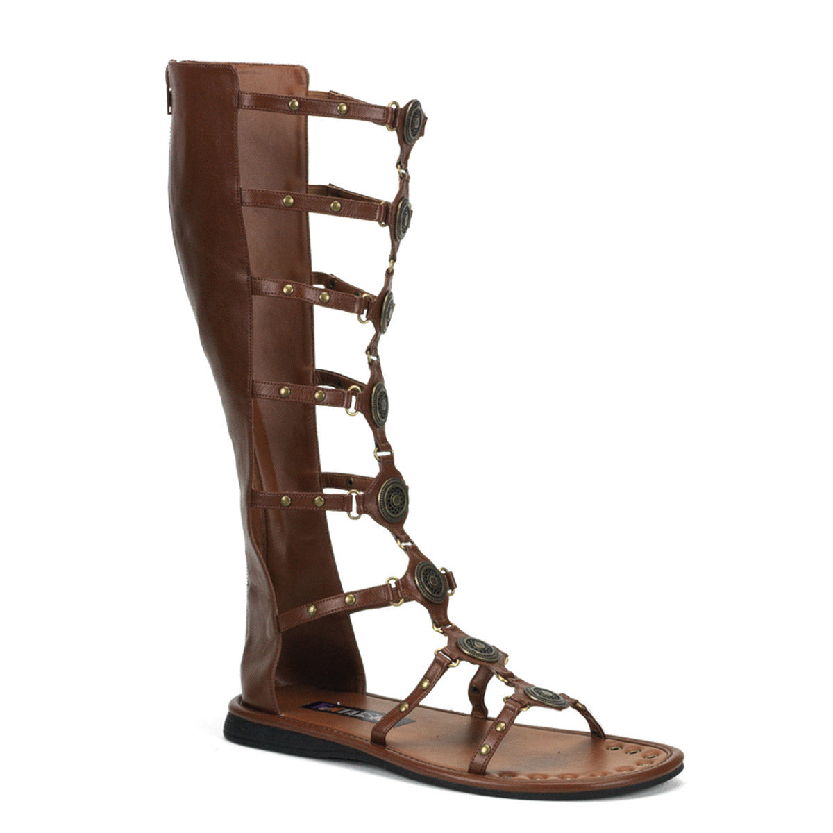 Multi Strap Cog Wheels Knee High Roman Gladiator Sandals Shoes Pleaser Funtasma ROMAN/15